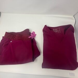 Figs Deep Red Scrub Set